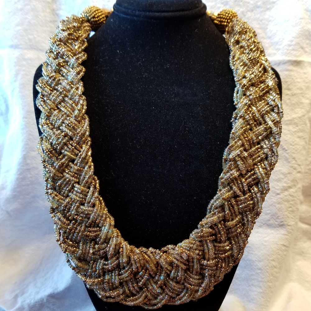 Vintage Multi-strand Beaded Collar Necklace